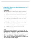 COMMUNITY HEALTH NURSING EXAM. Questions and  Answers 2020/2021