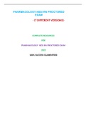 PHARMACOLOGY HESI RN PROCTORED EXAM 2021 ( 7 VERSIONS) / PHARMACOLOGY RN PROCTORED EXAM 2021 ( 7 VERSIONS)| VERIFIED DOCUMENT | 100 % CORRECT 