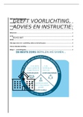 Geeft voorlichting, advies en instructie, afgerond met een goed.