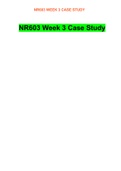 NR603 Week 3 Case Study
