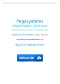 Pegasystems PEGAPCSSA80V1_2019 Dumps 100% Authentic [2021] PEGAPCSSA80V1_2019 Exam Questions