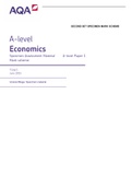 A LEVEL ECONOMICS PAPER 1 - SECOND SET MARK SCHEME