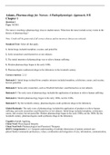 ATI PHARMACOLOGY STUDY GUIDE- Adams, Pharmacology for Nurses: A Pathophysiologic Approach, 5/E