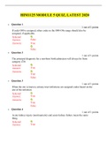 HIM1125 MODULE 5 QUIZ, LATEST 2020 COMPLETE QUESTIONS & ANSWERS