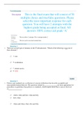 This is the final exam that will consist of 50 multiple choice and true/false questions. Please select the most important response for each question. You will have 2 attempts with the highest grade being accepted as final. All answers 100% correct aid gra