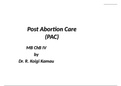 Post Abortion Management/care