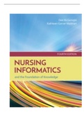 NURSING INFORMATICS AND THE FOUNDATION OF KNOWLEDGE 4TH EDITION MCGONIGLE TEST BANK