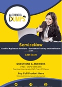 ServiceNow CAD Dumps - Accurate CAD Exam Questions - 100% Passing Guarantee