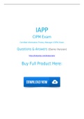IAPP CIPM Dumps 100% Authentic [2021] CIPM Exam Questions