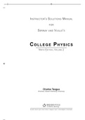 INSTRUCTOR’S SOLUTIONS MANUAL FOR SERWAY AND VUILLE’S COLLEGE PHYSICS NINTH EDITION, VOLUME 2