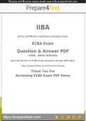 IIBA Core Business Analysis Certifications Certification - Prepare4test provides ECBA Dumps