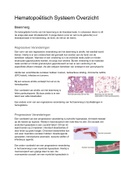BB (Bloed en Bloedvormende Organen) Overzicht Hematopoëtisch Systeem