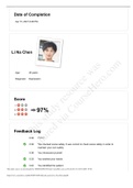 FEEDBACK LOG & SCORE 100% SOLUTION GUIDE : LI NA CHEN_DEPRESSION PART I OF II CASE  