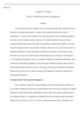 BUS  325    Assignment  3    Training.docx  BUS-325  Assignment 3- Training  BUS325- Global Human Resource Management  Training  In local markets, the new corporate rivalry is increasing increasingly, and this has forced businesses to expand international