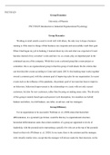 PSYCH  629  week  5  paper.docx    PSCYH/629  Group Dynamics  University of Phoenix  PSCYH/629 Introduction to Industrial/Organizational Psychology  Group Dynamics  Working in retail entails a need to work well with others; the only way to keep a business