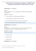 NSG 6999 Week 1 knowledge Check Quiz / NSG6999 Week 1 knowledge Check Quiz (New, 2020): South University ( 100% Correct, SATISFACTION GUARANTEED