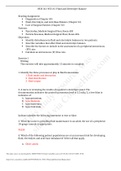 NUR 321 VCE #5: Fluid and Electrolyte Balance