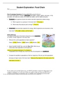 Student Exploration - Food Chain - GIZMOs [ALL correct ANSWERS] Rated A