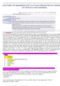 Case Study 124 Appendicitis; R.O. is a 12-year-old girl who lives with her family on a farm in a rural community (answered) LATEST 2021.