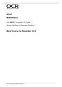 GCSE Mathematics Unit J560/01: Foundation Tier Paper 1 General Certificate of Secondary Education Mark Scheme for November 2018