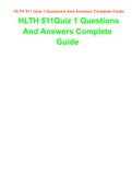HLTH 511Quiz 1 Questions And Answers Complete Guide 
