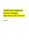 NURS 6512 Midterm Exam Complete Questions and Answers Graded A