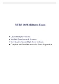 NURS 6650 Midterm Exam (4 Versions, 300 Q & A, Latest-2021) / NURS 6650N Midterm Exam / NURS6650 Midterm Exam / NURS6650N Midterm Exam |Verified Q & A, Complete Document for EXAM|