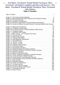 Test Bank - Psychiatric Mental Health Nursing by Mary Townsend / all chapters complete questions and answers / Test Bank - Psychiatric Mental Health Nursing by Mary Townsend (9th Edition)