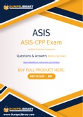ASIS-CPP Dumps - You Can Pass The ASIS-CPP Exam On The First Try