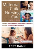 TEST BANK FOR MATERNAL CHILD NURSING CARE 6TH EDITION BY PERRY CHAPTERS 1-49|COMPLETE GUIDE A+