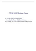 NURS 6550 Midterm Exam (100 Q & A, Latest-2020/2021) / NURS 6550N Midterm Exam / NURS6550 Midterm Exam / NURS6550N Midterm Exam |100% Correct Q & A, Download to Secure HIGHSCORE|