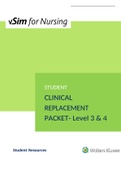 CLINICAL REPLACEMENT PACKET- Level 3 & 4 for  STUDENTS-VSIM FOR NURSING