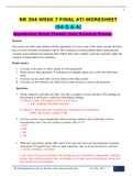 NR 304 WEEK 7 FINAL ATI WORKSHEET 64 QNS:LATEST 2021 | CHAMBERLAIN COLLEGE OF NURSING