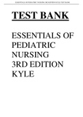 Test Bank for Essentials Of Pediatric Nursing 3rd Edition Kyle , Ch 1-29