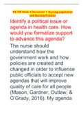 NR 708 Week 4 Discussion 1: Nursing Legislation and Nursing Practice