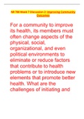 NR 708 Week 7 Discussion 2: Improving Community Outcomes