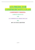 ATI COMPREHENSIVE PREDICTOR EXAM ( 14 VERSIONS):LATEST 2021 | CHAMBERLAIN COLLEGE OF NURSING