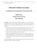 NRS 434VN Week 2 Assignment Developmental Assessment and the School Aged Child