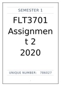 First Additional Language Teaching in the Foundation Phase (FLT3701) year module. Third year module