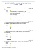 ABA 603 Week 4 Test- Questions and Answers/National University College