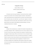 446 Changing Roles Marriage7.docx  CHFD 446  Changing Roles: Marriage  American Military University   CHFD 446: Families and Social Action   Introduction  In American society, the concept of marriage is a controversial issue that is constantly evolving. O