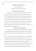 FINC300  Week  8.docx    FINC300  Financial Ratios and Financial Analysis  American Military University  FINC300: Foundations of Financial Management  Financial Ratios and Financial Analysis  A financial ratio refers to the relative magnitude of two selec