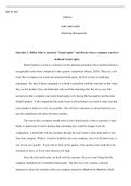 MKTG600  Midterm.doc  MKTG 600  Midterm                                                                            AMU MKTG600/  Marketing Management   Question 1: Define what is meant by "brand equity" and discuss what a company can do to maintain 