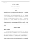 Miller  Week  3  Assignment.docx  MGMT 618  The Science of Morality  American Public University MGMT 618: Ethics in Leadership   Abstract  This  paper  will hastily  introduce the first amendment to the constitution,  its meaning,  and examine the require