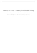 Maternal-Child Nursing (NR 327) Maternity test 2 prep - Summary Maternal-Child Nursing