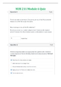 NUR 211 Module 6 Quiz (GRADED A) Question and Answer solutions | Download To Score An A+