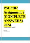 PSC3702 Assignment 2 Full Solutions 2024 ;100 % TRUSTED workings, Expert Solved, Explanations and Solutions.......... Assignment 02 – Second semester