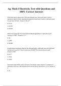 Ag. Mech I Electricity Test with Questions and 100% Correct Answers