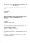 Maryville NURS 615 Advanced Pharmacology Exam 4 Pharm - Test Bank Questions