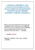 LOUISIANA PROPERTY AND CASUALTY EXAM 2024 ACTUAL EXAM COMPLETE 450 QUESTIONS WITH DETAILED VERIFIED ANSWERS / ALREADY GRADED A+